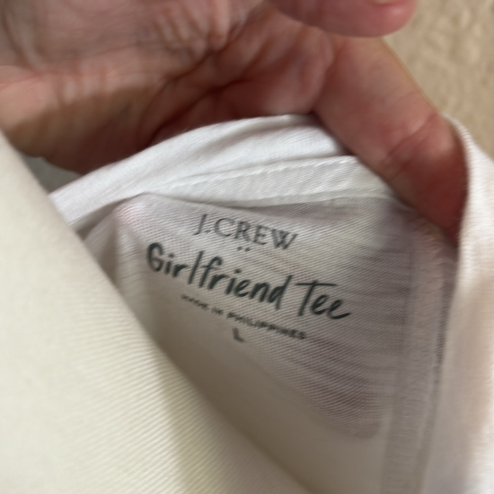 J. Crew white long sleeve T-shirt size large - Picture 2 of 4